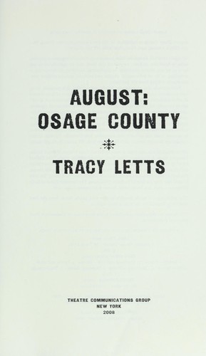 August: Osage County by Tracy Letts book cover