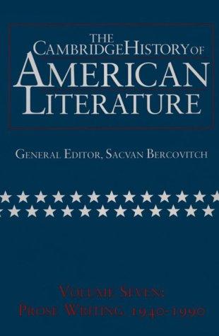 The Cambridge History of American Literature by Sacvan Bercovitch book cover