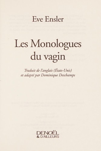 The Vagina Monologues by Eve Ensler book cover