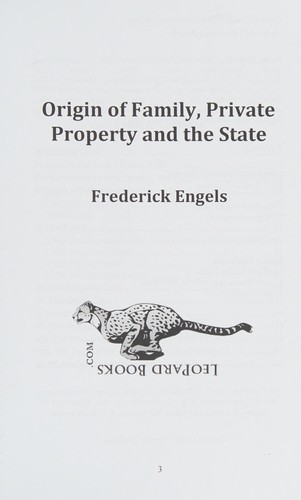 The Origin of the Family, Private Property and the State by Friedrich Engels book cover