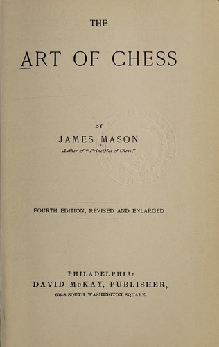 The Art of Chess by Mason, James book cover