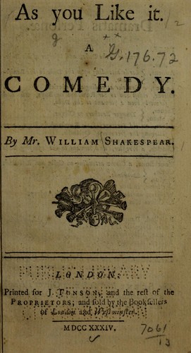 As You Like It by William Shakespeare book cover