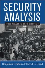 Security Analysis by Benjamin Graham book cover