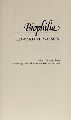 Biophilia by Edward O. Wilson book cover