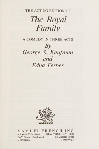 The Royal Family by George S. Kaufman and Edna Ferber book cover