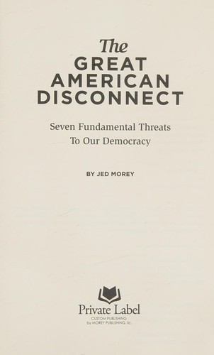 The Great American Disconnect by Jed Morey book cover
