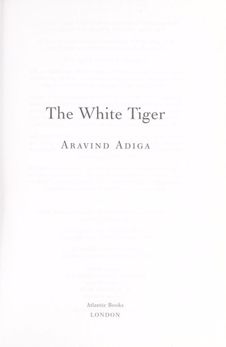 The White Tiger by Aravind Adiga book cover