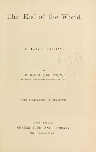 The End of the World: A History by Eggleston, Edward book cover