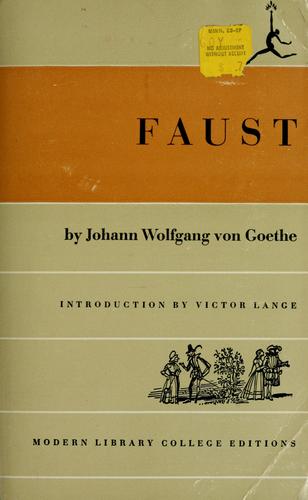 Faust by Johann Wolfgang von Goethe book cover
