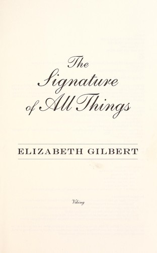 The Signature of All Things by Elizabeth Gilbert book cover