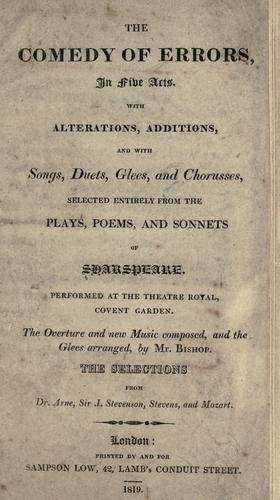 The Comedy of Errors by William Shakespeare book cover