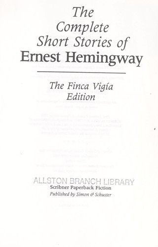 The Short Stories of Ernest Hemingway by Ernest Hemingway book cover