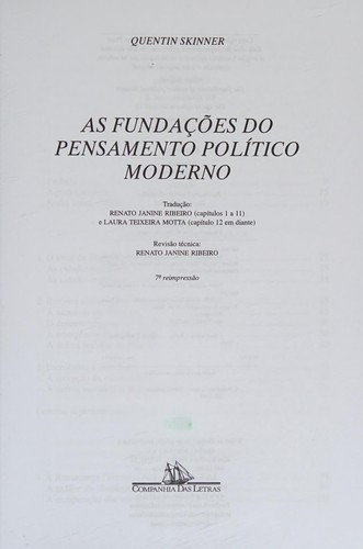 The Foundations of Modern Political Thought by Quentin Skinner book cover