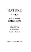 Nature by Ralph Waldo Emerson book cover