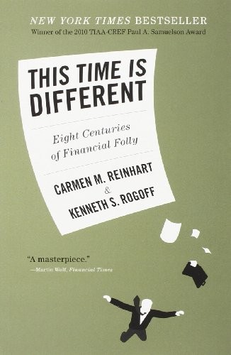 This Time Is Different: Eight Centuries of Financial Folly by Carmen M. Reinhart and Kenneth S. Rogoff book cover