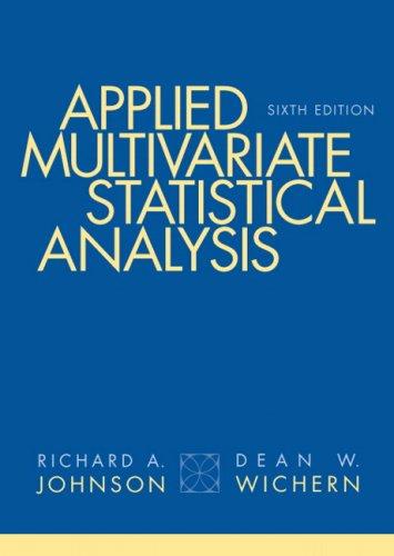 Applied Multivariate Statistical Analysis by Richard A. Johnson and Dean W. Wichern book cover