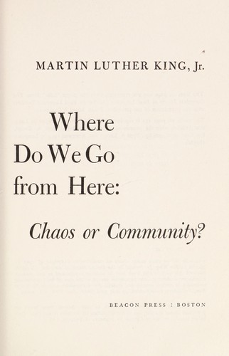 Where Do We Go from Here by Martin Luther King Jr. book cover