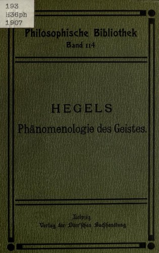 The Phenomenology of Mind by G.W.F. Hegel book cover