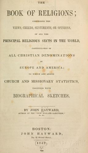 The Book of Religions by John Hayward book cover