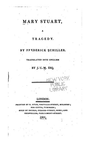 Mary Stuart by Friedrich Schiller book cover