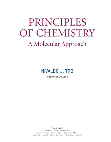 Principles of Chemistry: A Molecular Approach by Nivaldo J. Tro book cover