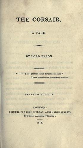 The Corsair by Lord Byron book cover