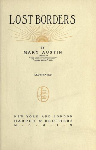 Lost Borders: Landscapes of Power in the American West by Mary Austin book cover