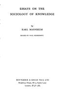 Sociology of Knowledge by Karl Mannheim book cover