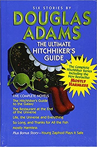 Hitchhiker's Guide to the Galaxy by Douglas Adams book cover