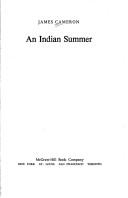An Indian Summer by Cameron, James book cover