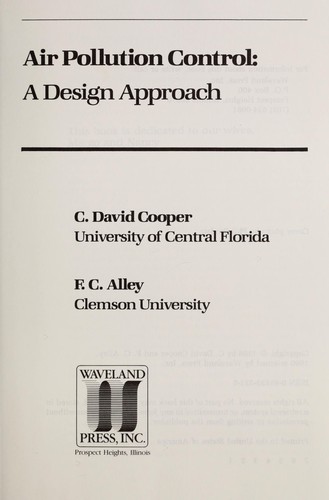 Air Pollution Control: A Design Approach by C. David Cooper, F. C. Alley book cover
