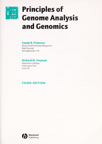 Principles of Genome Analysis and Genomics by S.B PRIMROSE book cover