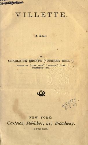 Villette by Charlotte Brontë book cover
