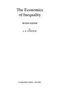 The Economics of Inequality by Atkinson, A. B., A. B. Atkinson book cover