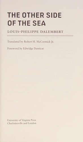 The Other Side of the Sea by Louis-Philippe Dalembert, McCormick, Robert H., Jr., Edwidge Danticat book cover