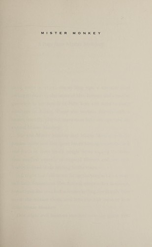 Mister Monkey by Francine Prose book cover