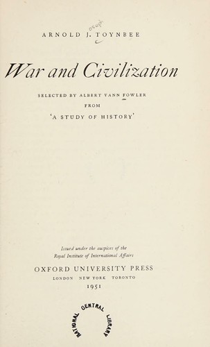 War and Civilization by Arnold J. Toynbee book cover