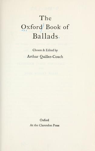 The Oxford Book of Ballads by Sir Arthur Quiller-Couch book cover