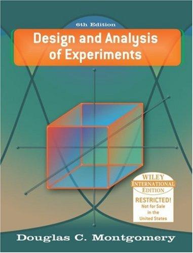 Design and Analysis of Experiments by Douglas C. Montgomery book cover