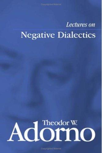 Negative Dialectics by Theodor W. Adorno book cover