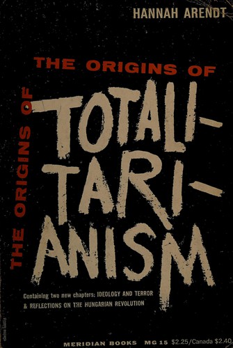 The Origins of Totalitarianism by Hannah Arendt book cover