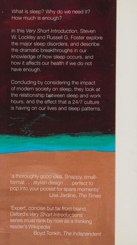 Sleep: A Very Short Introduction by Steven W. Lockley book cover