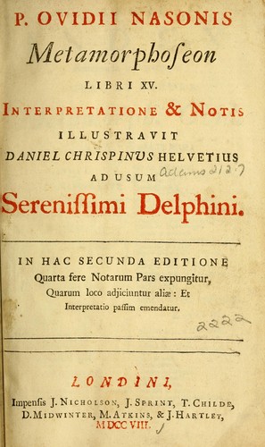 Metamorphoses by Ovid book cover