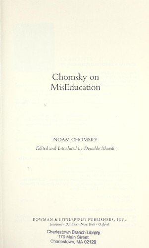 Chomsky on Mis-Education by Noam Chomsky book cover
