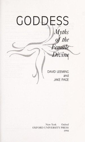 Goddesses: Mystery of the Feminine Divine by David Leeming book cover