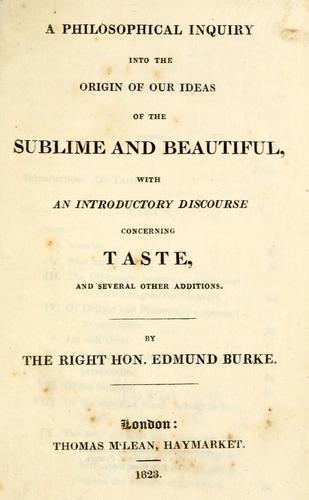 A Philosophical Inquiry into the Origin of Our Ideas of the Sublime and Beautiful by Edmund Burke book cover