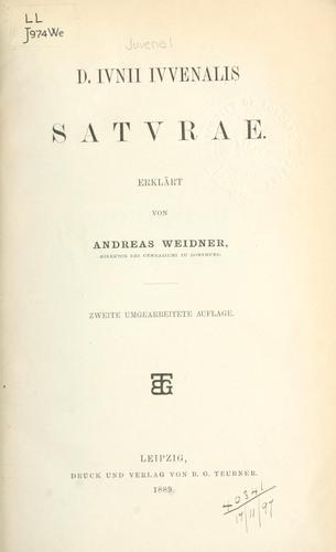Satura by Juvenal book cover