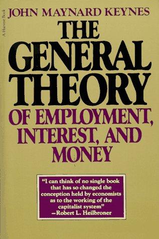 The General Theory of Employment, Interest, and Money by John Maynard Keynes book cover