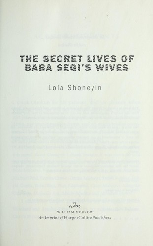 The Secret Lives of Baba Segi's Wives by Titilola Alexandrah Shoneyin book cover