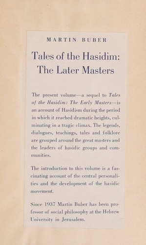Tales of the Hasidim by Martin Buber book cover